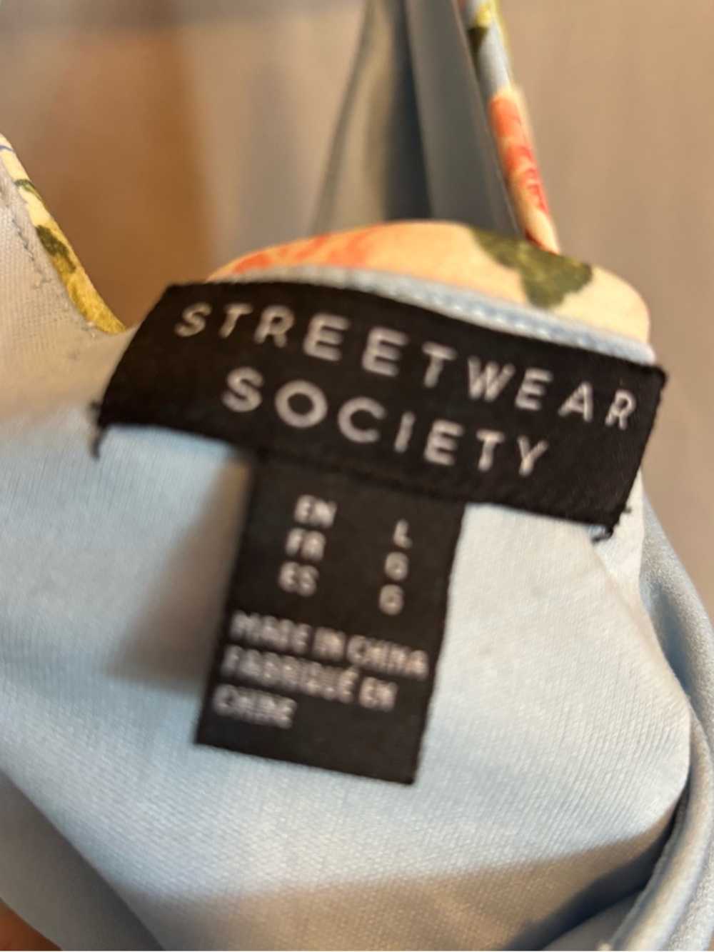 Streetwear Society Powder Blue Floral Spaghetti Strap Mini Dress - Picture 7 of 7